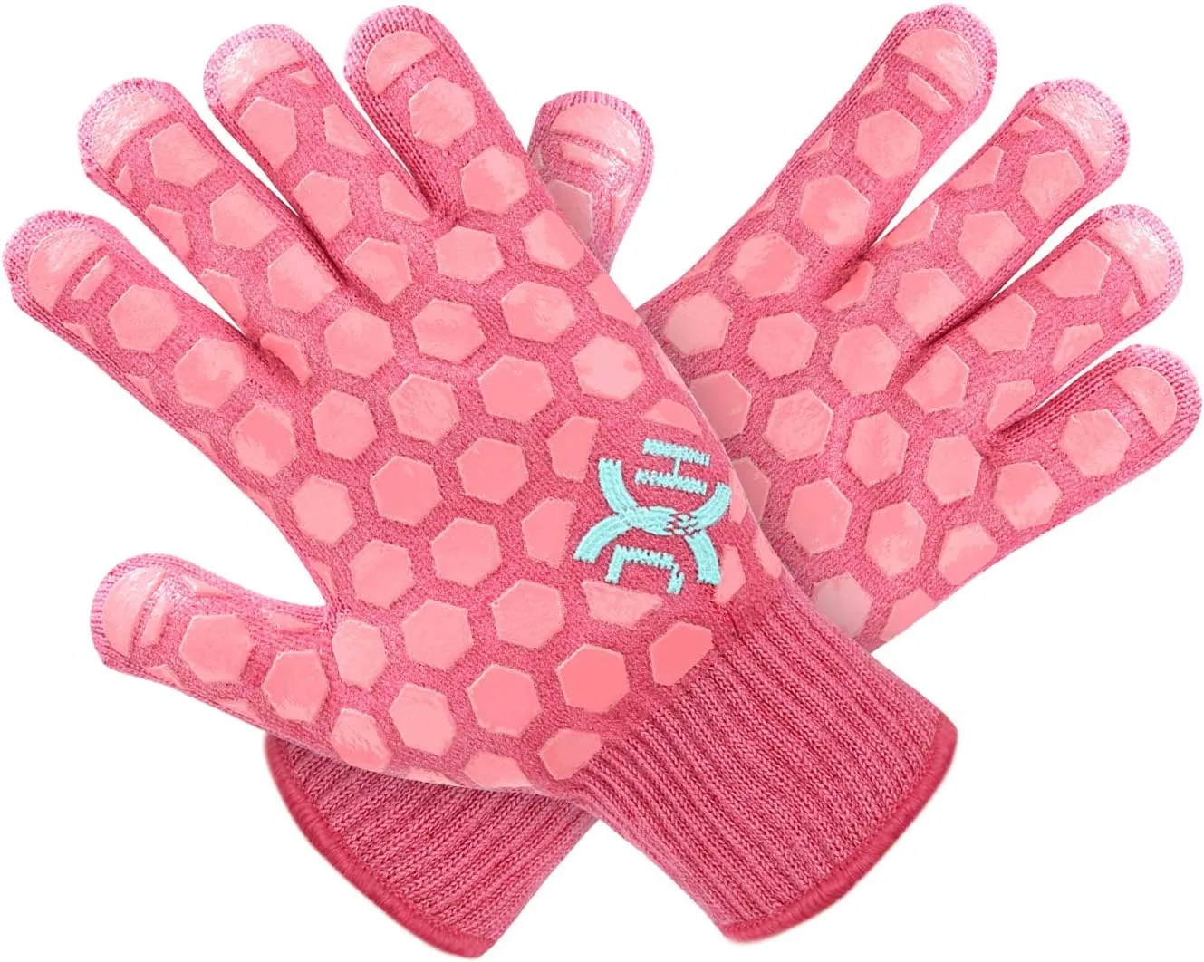 J H Heat Resistant Oven Glove: EN407 Certified 932 °F BBQ & Oven Mitts for Grlling, Baking, Kitchen, Camping,Fireplace Indoor&Outdoor 1 Pair