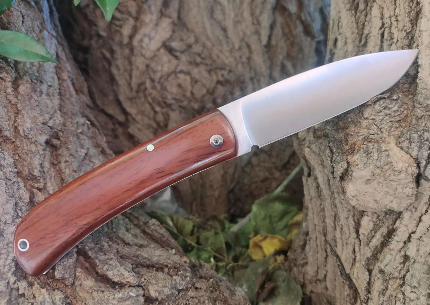 J&V CAMPERA Folding Knife for Bushcraft, Camping, Hunting, Fishing and Outdoor Activities, 3.4" Stainless Steel Sandvik, EDC Gear and Equipment, Handmade in Spain