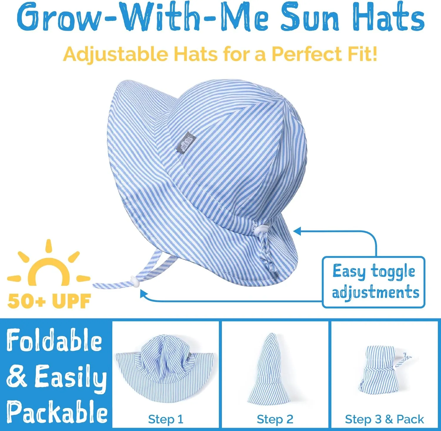 JAN & JUL 50  UPF Cotton Sun Hat with Wide Brim for Toddler Girls