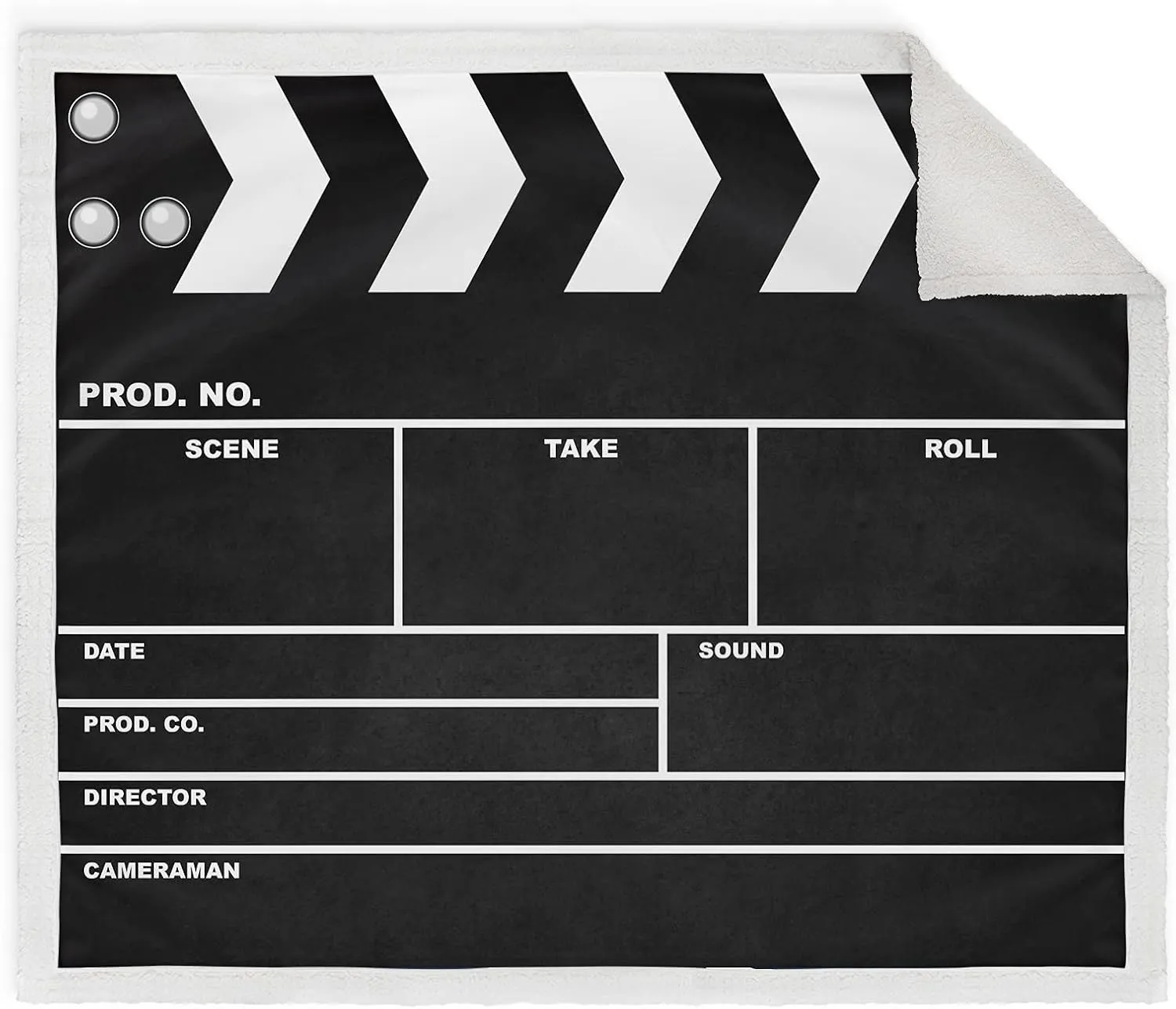 Jekeno Movie Clapboard Black Blanket Soft Warm Print Throw Blanket Ligtweight Durable Cozy for Movie Lover Adult Gift 50"x60"