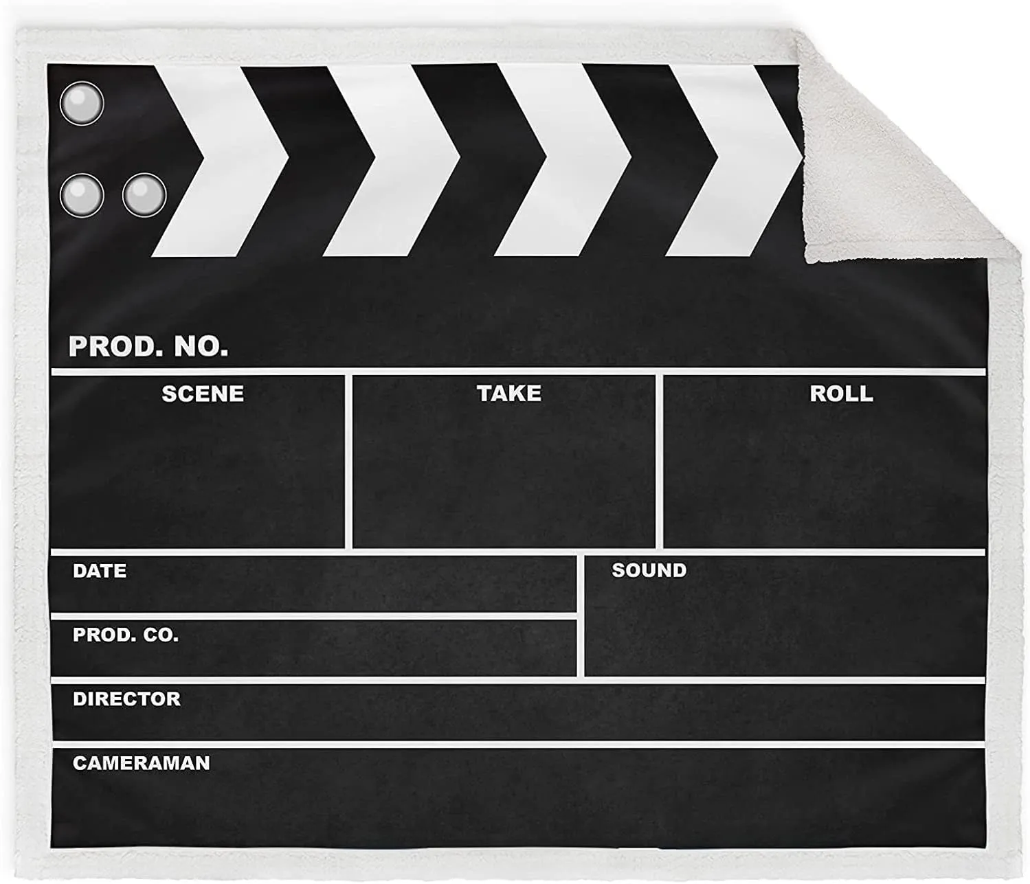 Jekeno Movie Clapboard Black Blanket Soft Warm Print Throw Blanket Ligtweight Durable Cozy for Movie Lover Adult Gift 50"x60"