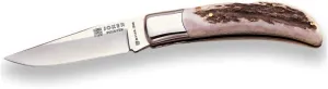 Joker Pocket Knife Pointer NC06 with Stainless Steel Ferrule, Lock, Handle in Deer Horn and MOVA Blade 3.54 inches, 120 gr, Fishing Tool, Hunting, Camping and Hiking