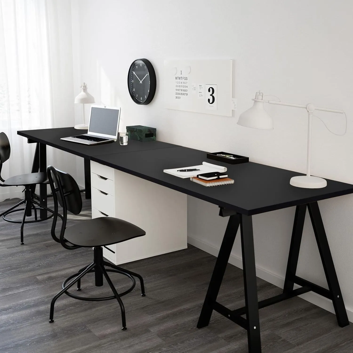 Kaboon 60x20 inches Tabletop, Solid One-Piece Desktop for Sit Stand Desk, Double Desks, L Desk DIY,Wood Countertop Home or Commercial Use,1 inch Thick, Black, 20" D x 59.1" W