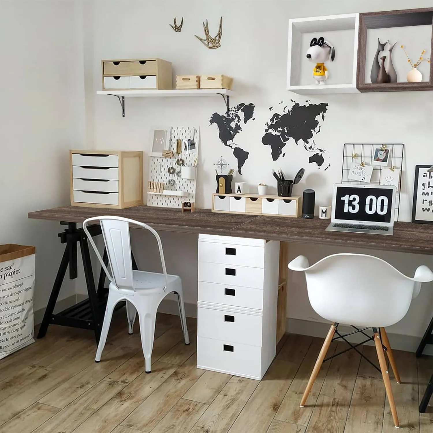 Kaboon 60x20 inches Tabletop, Solid One-Piece Desktop for Sit Stand Desk, Double Desks, L Desk DIY,Wood Countertop Home or Commercial Use,1 inch Thick, Eucalyptus, 20" D x 59.1" W