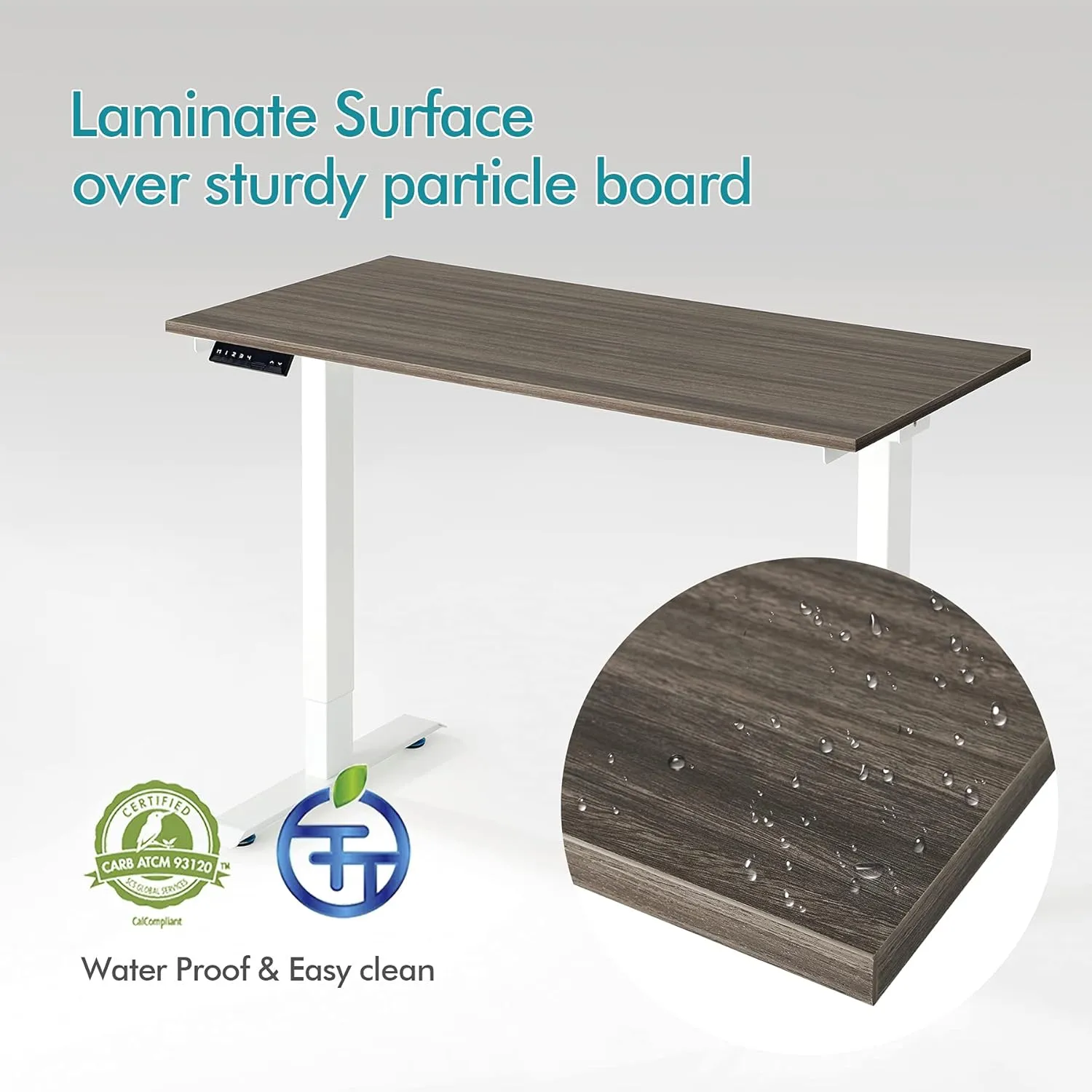 Kaboon 60x20 inches Tabletop, Solid One-Piece Desktop for Sit Stand Desk, Double Desks, L Desk DIY,Wood Countertop Home or Commercial Use,1 inch Thick, Eucalyptus, 20" D x 59.1" W