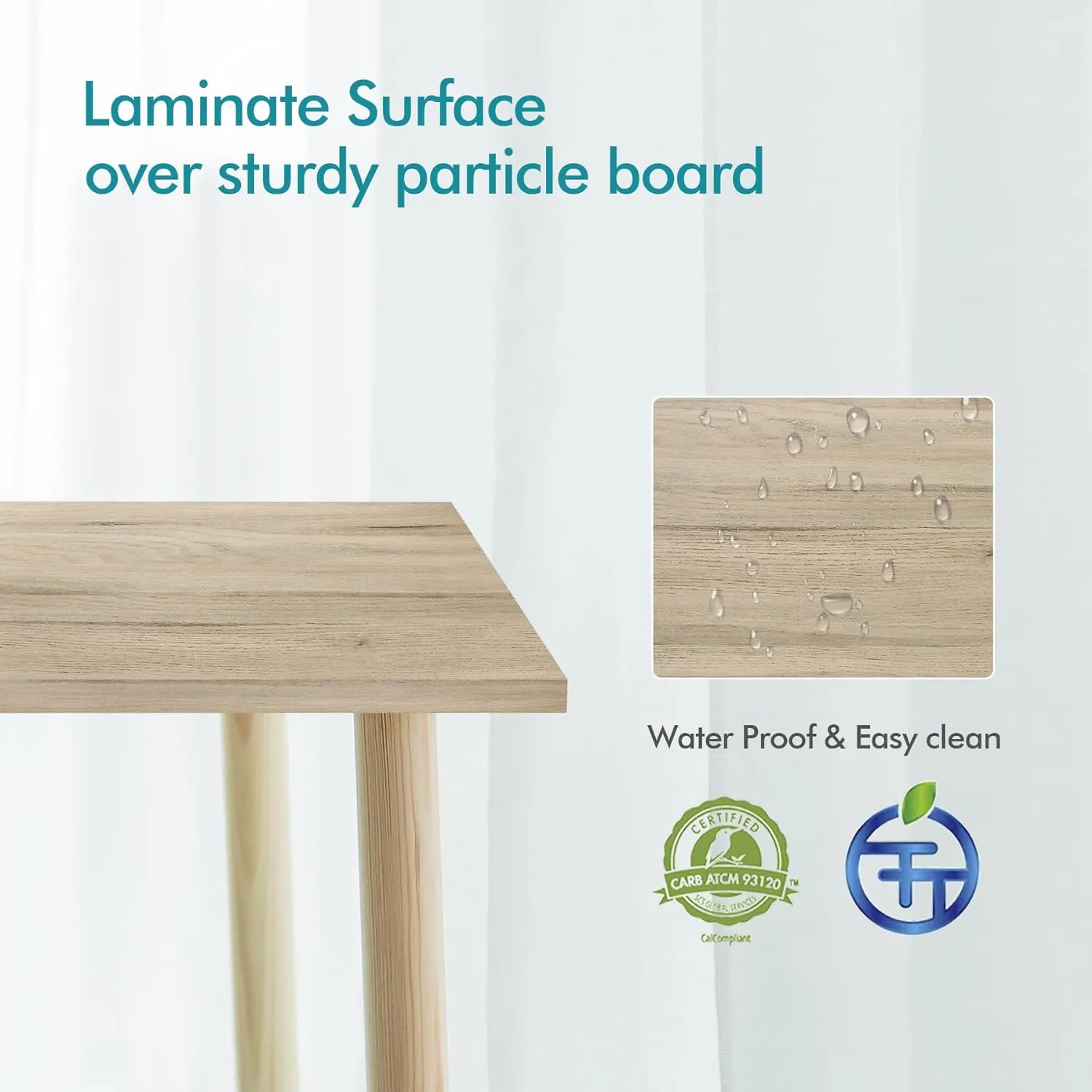 Kaboon 60x20 inches Tabletop, Solid One-Piece Desktop for Sit Stand Desk, Double Desks, L Desk DIY,Wood Countertop Home or Commercial Use,1 inch Thick, Light Oak, 20" D x 59.1" W