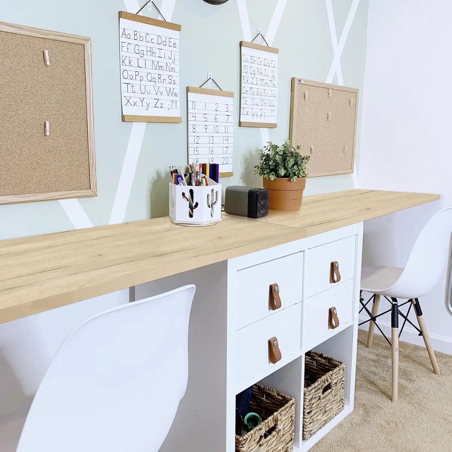 Kaboon 60x20 inches Tabletop, Solid One-Piece Desktop for Sit Stand Desk, Double Desks, L Desk DIY,Wood Countertop Home or Commercial Use,1 inch Thick, Light Oak, 20" D x 59.1" W