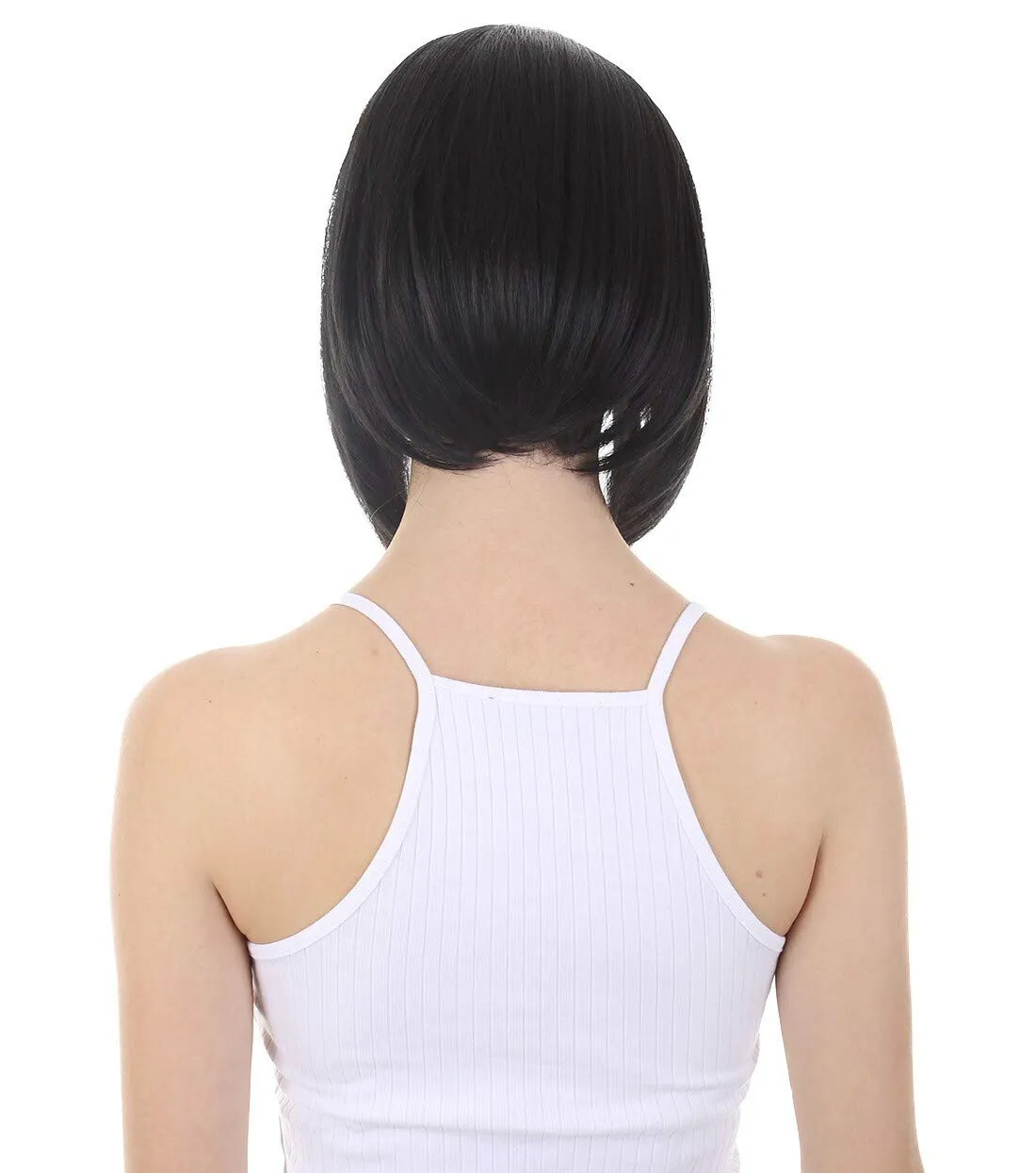 Keda Straight 9.5 Inch Long 4X4 Hand-Tied Lace Front Wig, Heat Resistant Fiber, 20  Shades of Natural, Dip Dyed, & Blended Colors (#1 - Black)