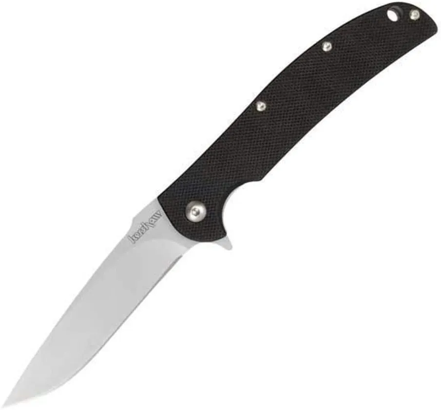 Kershaw Chill Pocketknife, 3.1" 8Cr13MoV Stainless Steel Drop Point Blade, Manual Flipper Opening, Tactical EDC Pocket Knife,Black