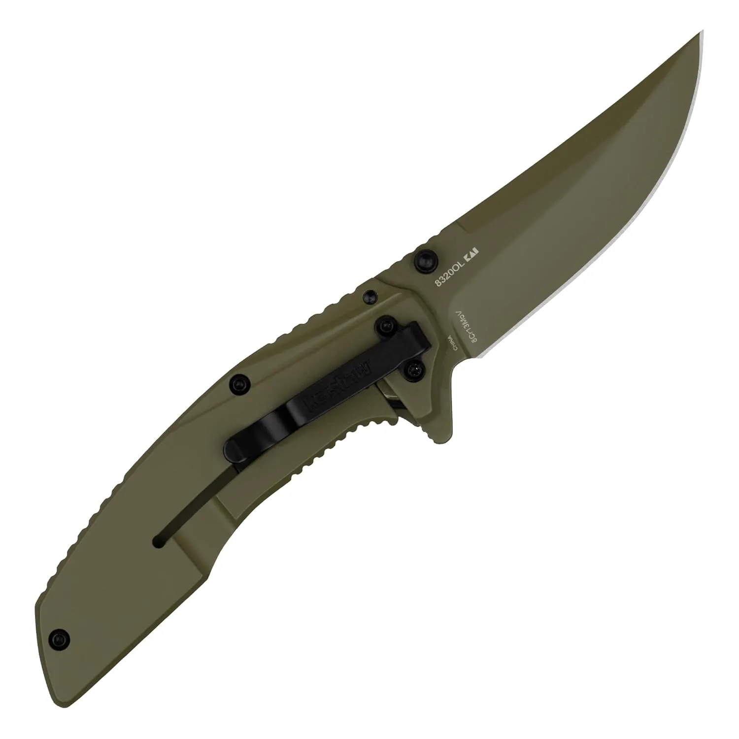 Kershaw Olive Outright Folding Pocket Knife, 3 inch 8Cr13MoV Stainless Steel Blade, Olive Handle with G10 Overlay, 4 ounces