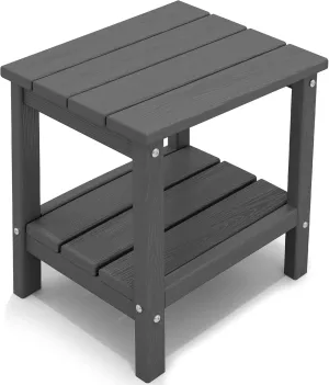 KINGYES Double Side Table, Adirondack End Table- Gray