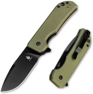 Kizer Nice Guy Pocket Folding Knife, 2.84"" Nitro V Blade, Lightweight Sharp Camping and Hiking Knife, G10 Handle, Liner Lock Flipper Knife V3011A1, Green