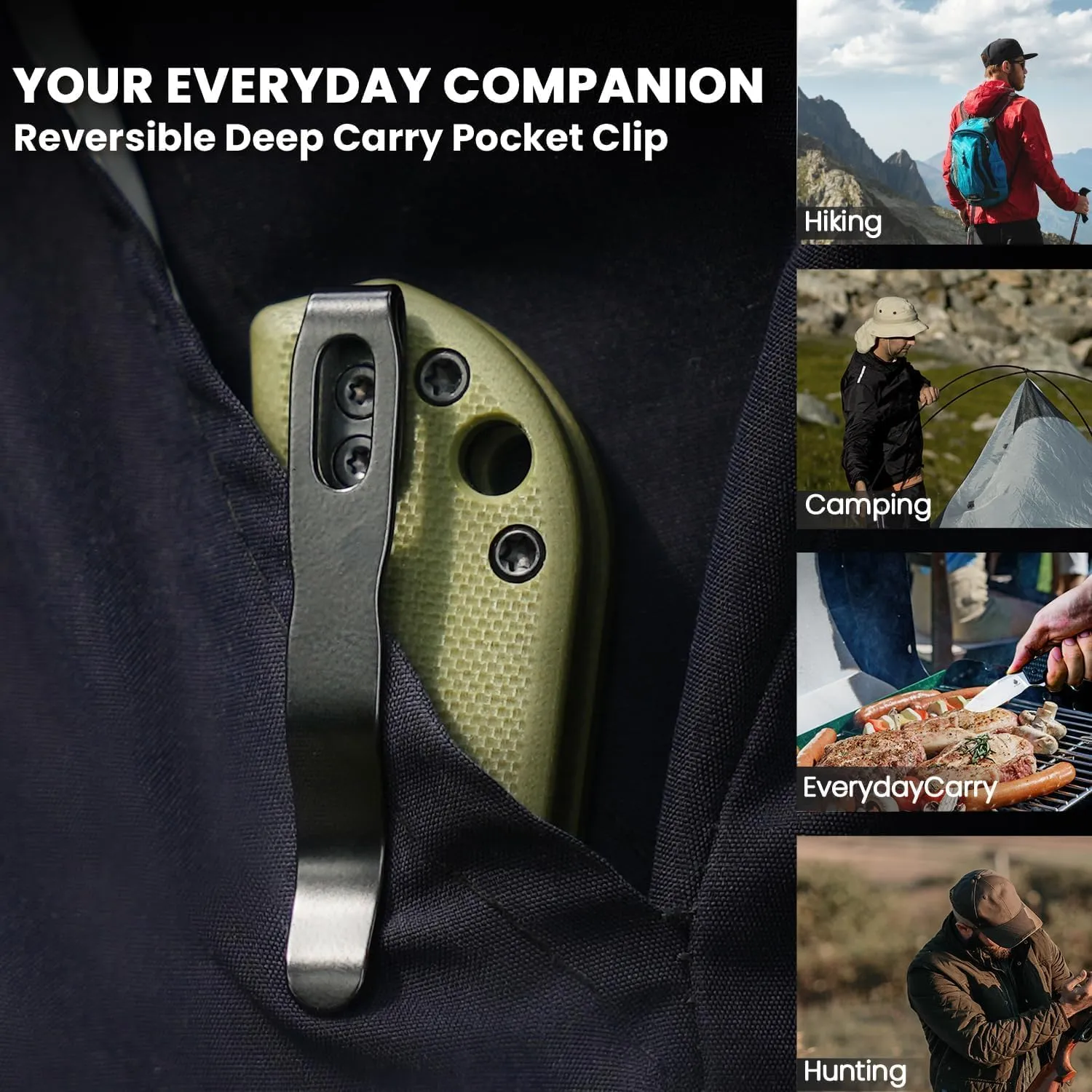 Kizer Nice Guy Pocket Folding Knife, 2.84"" Nitro V Blade, Lightweight Sharp Camping and Hiking Knife, G10 Handle, Liner Lock Flipper Knife V3011A1, Green