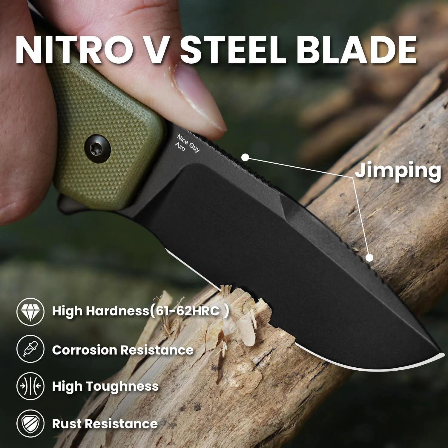 Kizer Nice Guy Pocket Folding Knife, 2.84"" Nitro V Blade, Lightweight Sharp Camping and Hiking Knife, G10 Handle, Liner Lock Flipper Knife V3011A1, Green