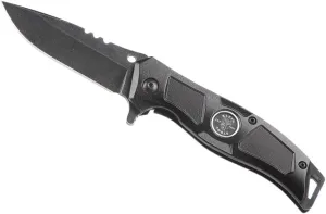 Klein Tools 44228 Folding Pocket Knife, Electricians EDC Knife, Black with Stainless Steel Blade, Bearing Assist Flipper Open, Belt Clip