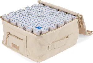 KnitIQ Blocking Mats for Knitting and Crochet Projects - Extra Thick 0.75 Inch Interlocking Blocking Boards with Circular Gridlines - 150 T-Pins and Storage Bag for Knitting Accessories - Pack of 9
