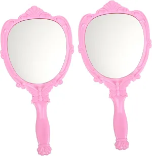 KOHARA 2pcs Handle Mirror Vanity Mirror Portable Mirror Mirrors Handheld Mirror Cosmetic Mirror Makeup Mirror Design Mirror Pocket Mirror Makeup Tool Butterfly Plastic Hand Mirror Travel