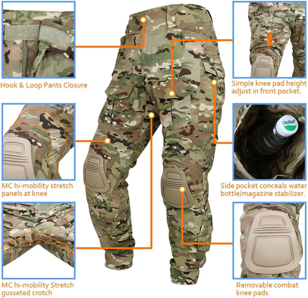KRYDEX Tactical Men's G3 Combat Pants with Knee Pads
