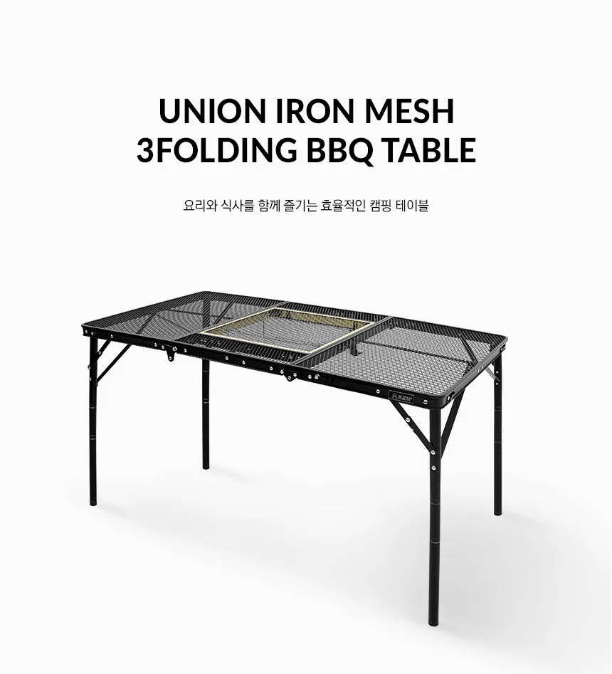 KZM Union Iron Mesh 3 Folding BBQ Table