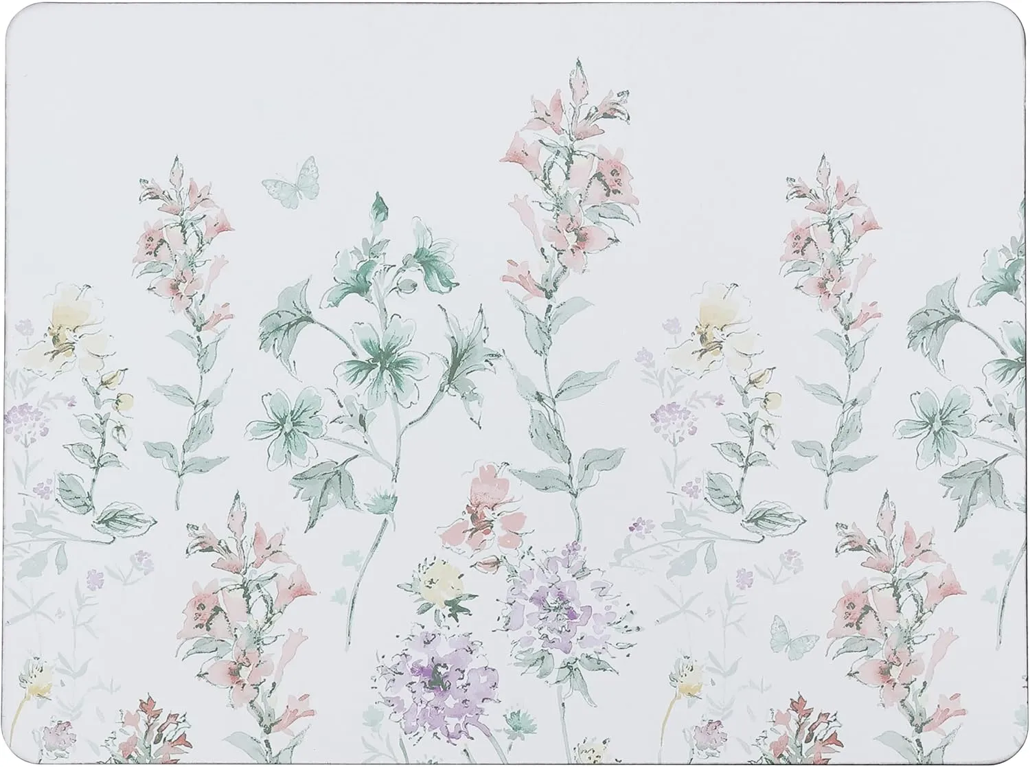 Laura Ashley Cork Placemats 16 x 12-inch for Kitchen and Dining Tables, Heat Resistant, Durable, Easy Clean, Set of 4, Wild Meadow