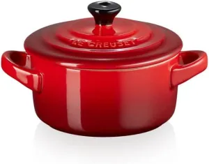 Le Creuset Petite Round Casserole, 0,2 L-Cerise, Stoneware, Cherry red