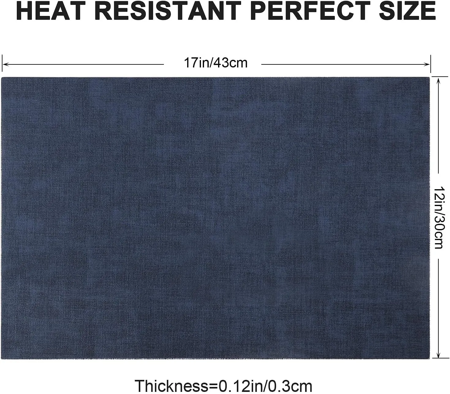 Leather Heat Resistant Placemats Set of 6 Waterproof Wipeable Washable PU Table Mats,Easy to Clean Anti-Slip Place Mats (Navy Blue, 6)