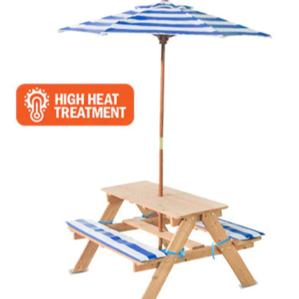 Lifespan Kids Sunset Wooden Picnic Table with Foldable Umbrella