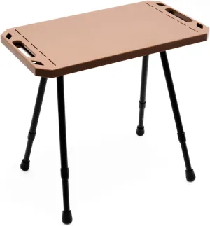 Lightweight Folding Table, Aluminum Alloy Compact Picnic Desk with Adjustable Height for Camping and Outdoor Activities, Foldable and Easy to Carry (Khaki)