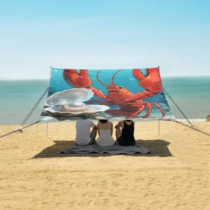 Lobster with Pearl Beach Camping Tent Sun Shelter for Whole Family, Beach Shade Canopy with UPF50  UV Protection,Easy Set Up and Carry,Outdoor Shade for Trips, Fishing, Backyard Fun Picnics