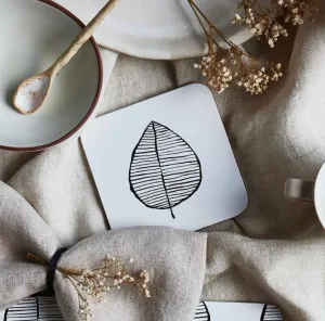 LUSH LEAF CORK COASTERS SET 4