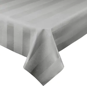 Luxury Table Protector Pad, 2 in 1 Table pad   Great Looking Tablecloth - Heat Resistant, Spill & Stain Proof - Flannel Backing (54x72, Silver - Silk Stripe)
