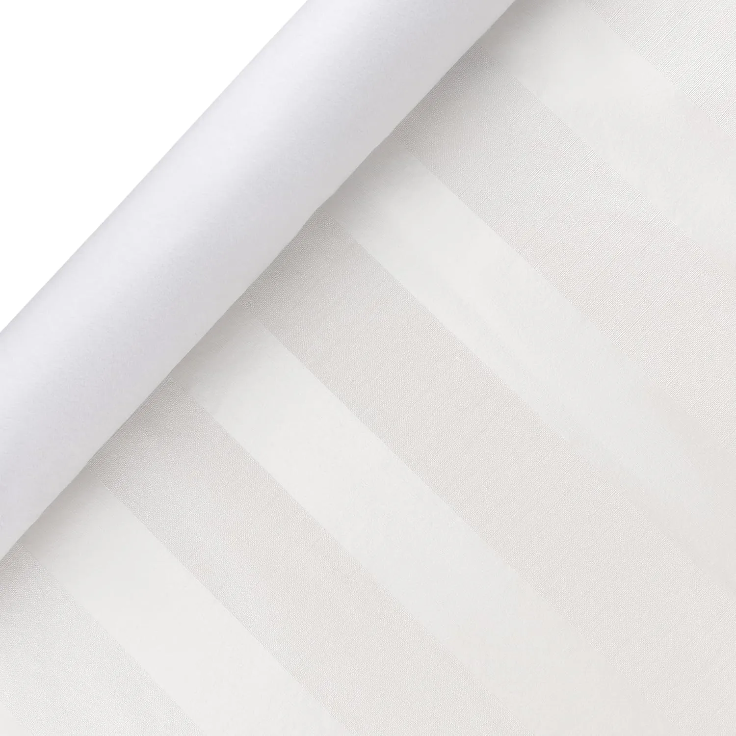Luxury Table Protector Pad, 2 in 1 Table pad   Great Looking Tablecloth - Heat Resistant, Spill & Stain Proof - Flannel Backing (54x72, White - Silk Stripe)