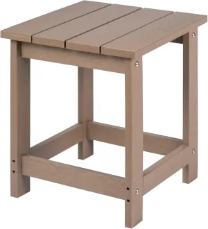 LZRS Adirondack Square Outdoor Side Table, Pool Composite Patio Table,HDPE End Tables for Backyard,Pool, Indoor Companion, Easy Maintenance & Weather Resistant(Weathered Wood)