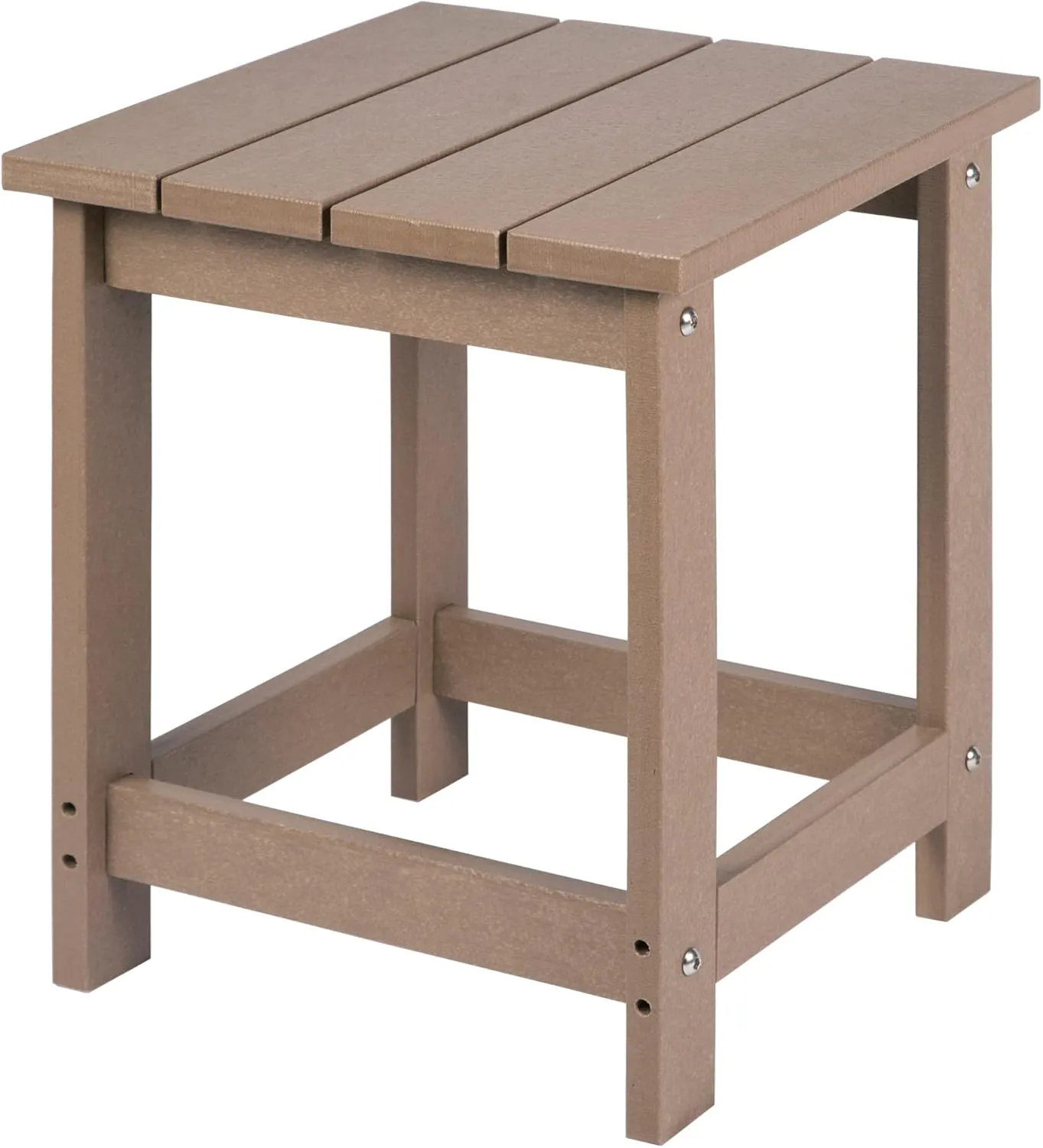 LZRS Adirondack Square Outdoor Side Table, Pool Composite Patio Table,HDPE End Tables for Backyard,Pool, Indoor Companion, Easy Maintenance & Weather Resistant(Weathered Wood)