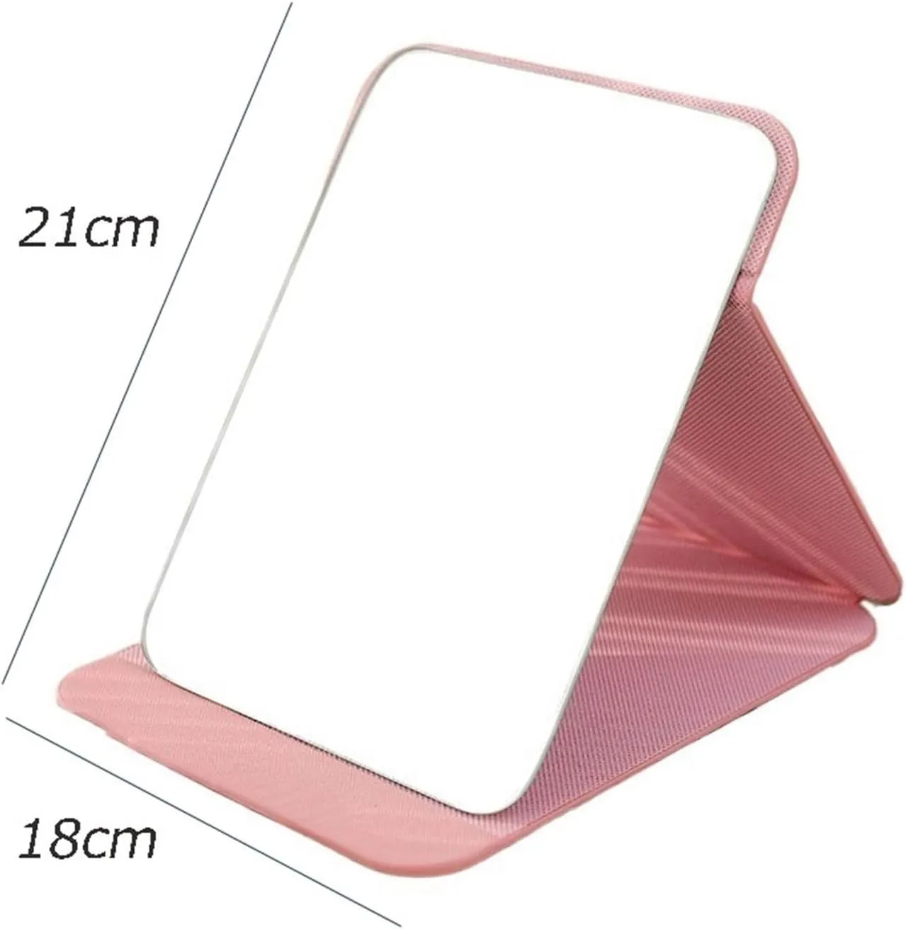 Makeup Mirror Portable Foldable Makeup Mirror PU Leather Desktop Mirror Simple Rectangular Beauty Mirror Large Bathroom Mirror Vanity Mirror