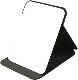 Makeup Mirror Portable Foldable Makeup Mirror PU Leather Desktop Mirror Simple Rectangular Beauty Mirror Large Bathroom Mirror Vanity Mirror
