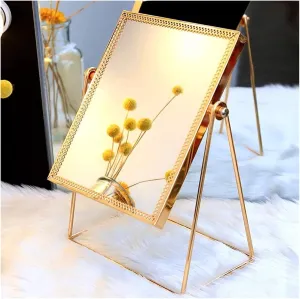 Makeup Mirror,Vanity Mirror, Single Sided Vanity Mirror Vintage 360°Rotation Metal Table Mirror Round Cosmetic Mirror Handmade Make Up Mirror