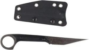 MASALONG kni214 EDC Utility Tactical Knife Outdoor Survival Hiking Camping Slender straight knife (black)