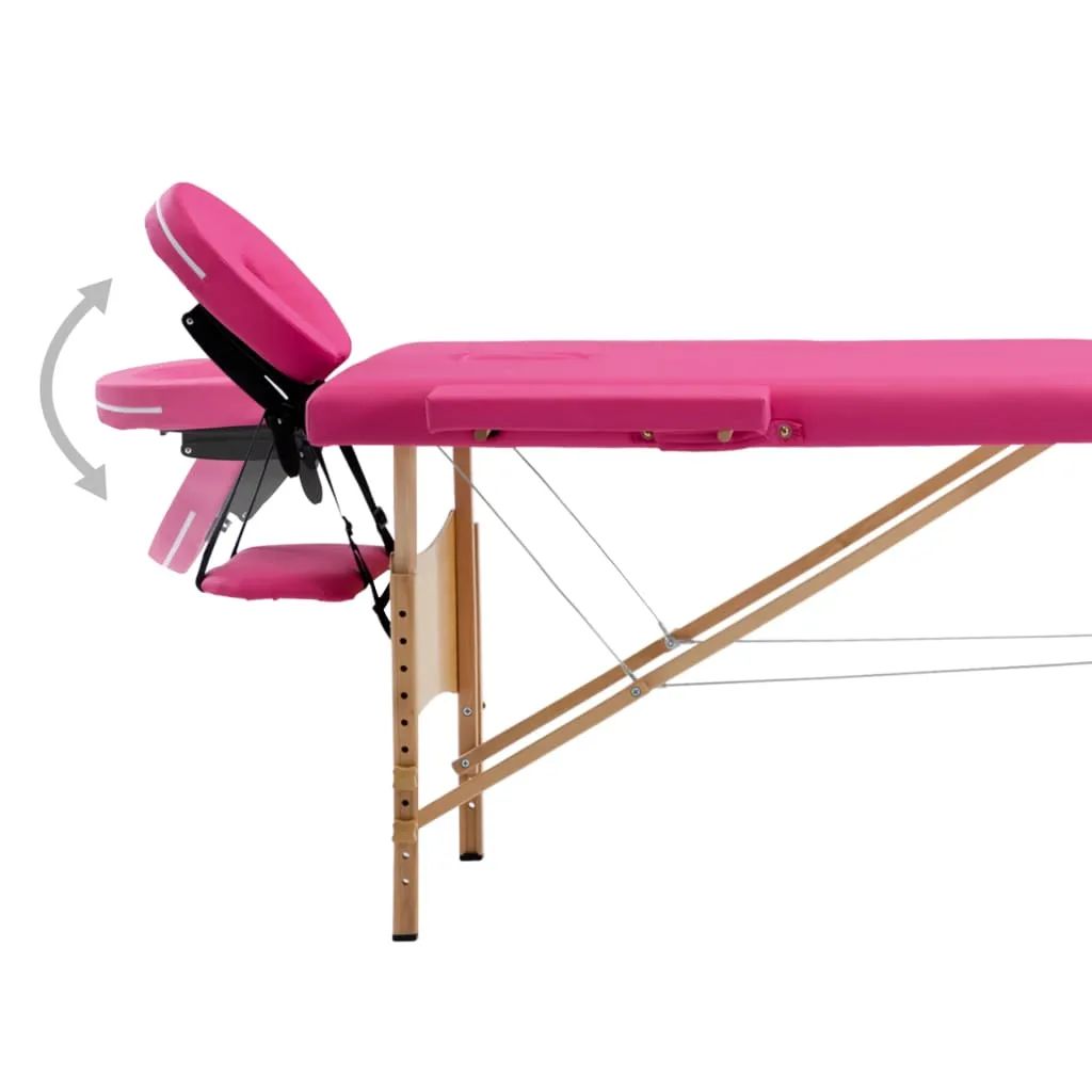 Massage Table Foldable Massage Bed Salon Therapy Table 2 Zones Wood