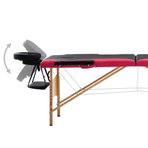 Massage Table Foldable Massage Bed Salon Therapy Table 2 Zones Wood