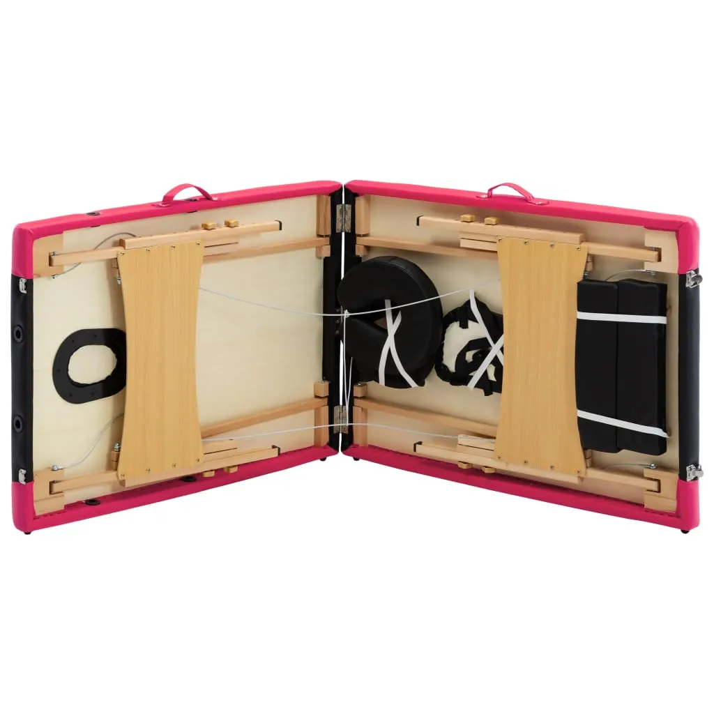 Massage Table Foldable Massage Bed Salon Therapy Table 2 Zones Wood