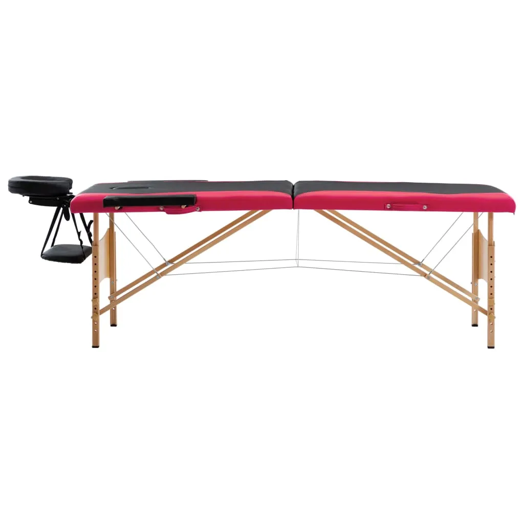 Massage Table Foldable Massage Bed Salon Therapy Table 2 Zones Wood
