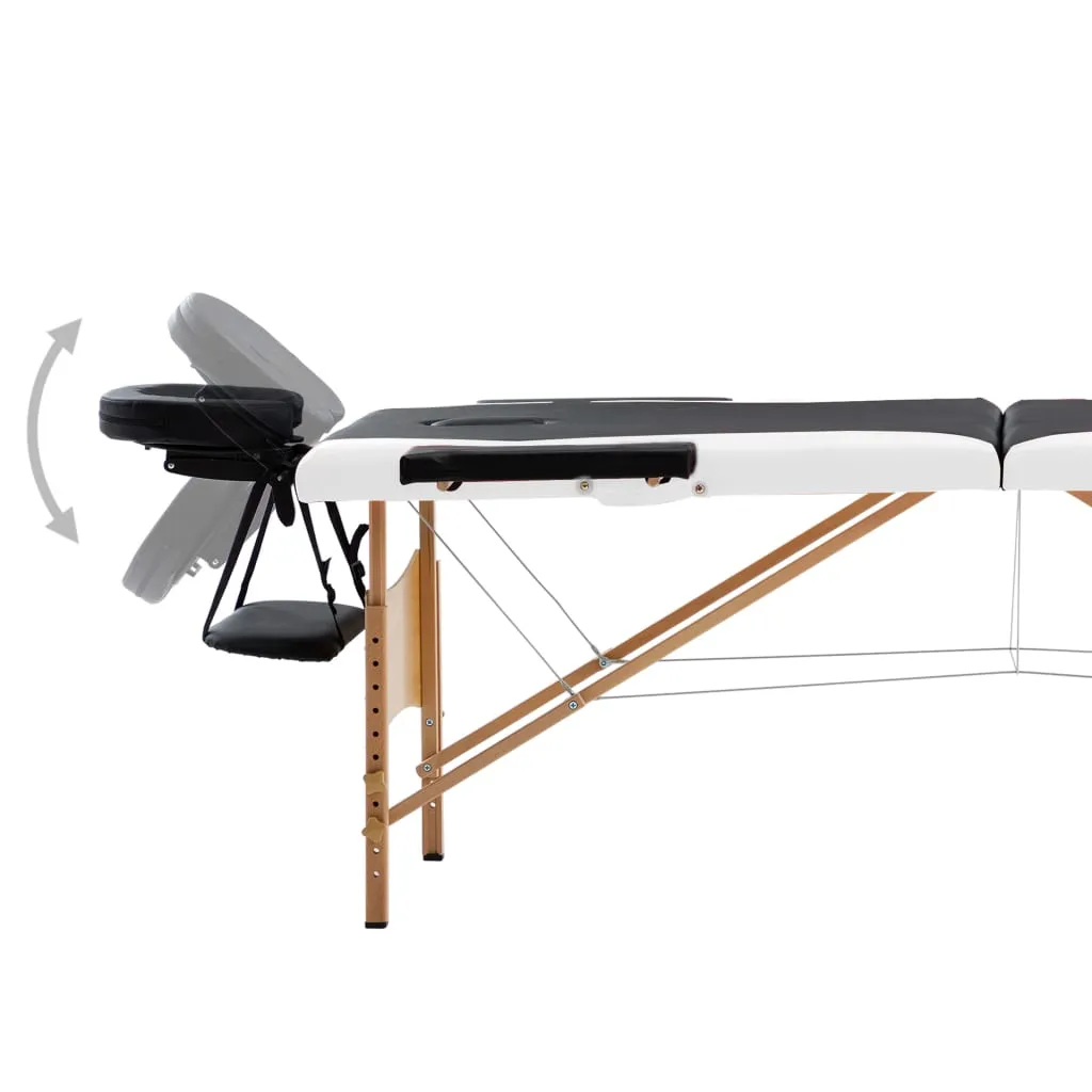 Massage Table Foldable Massage Bed Salon Therapy Table 2 Zones Wood