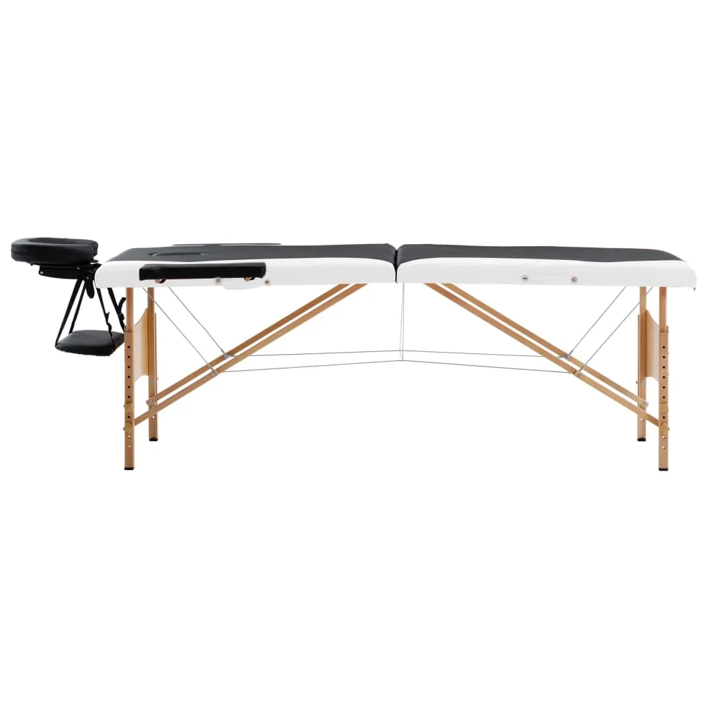 Massage Table Foldable Massage Bed Salon Therapy Table 2 Zones Wood