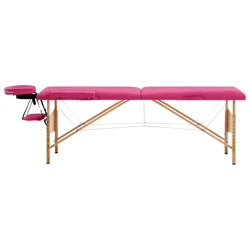 Massage Table Foldable Massage Bed Salon Therapy Table 2 Zones Wood