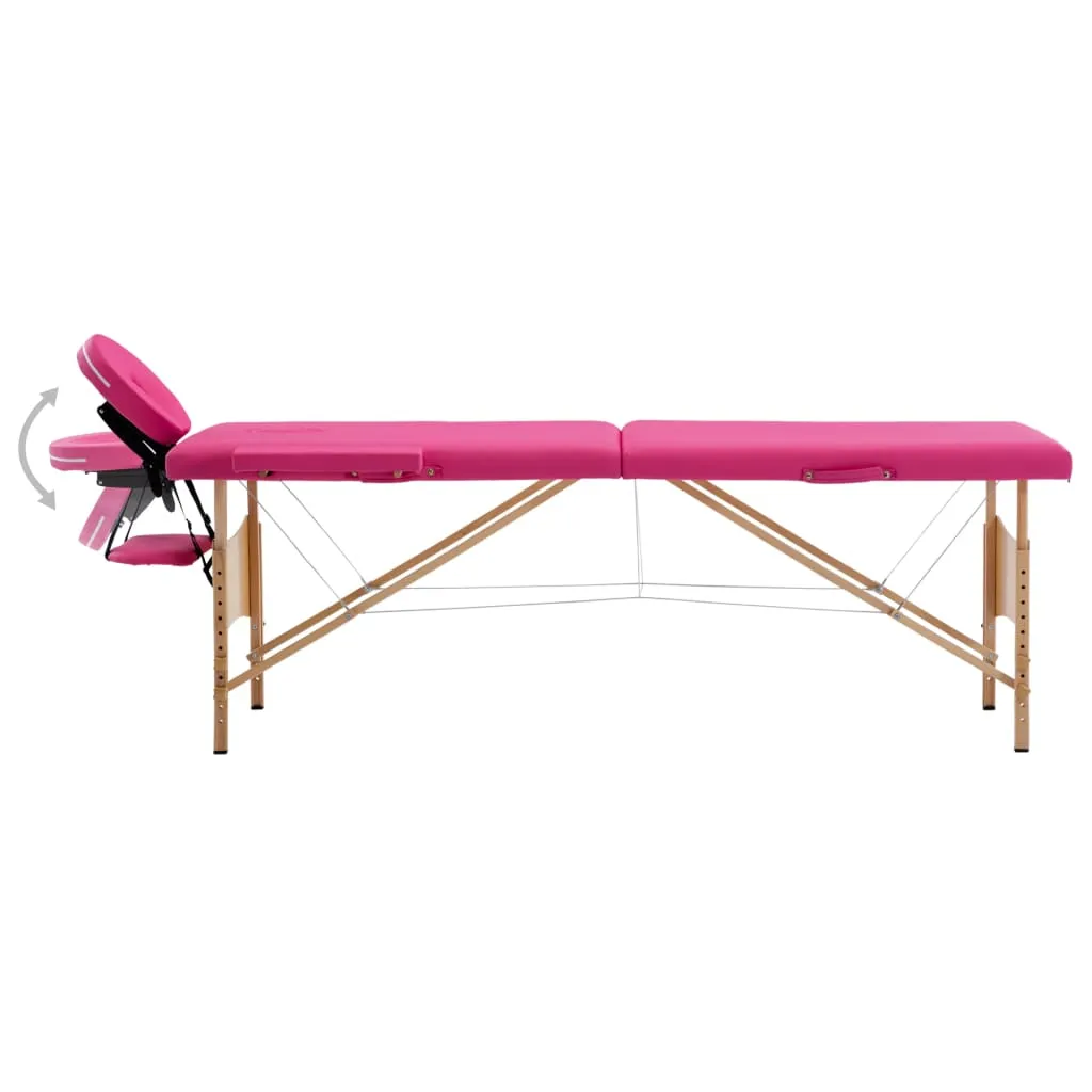 Massage Table Foldable Massage Bed Salon Therapy Table 2 Zones Wood
