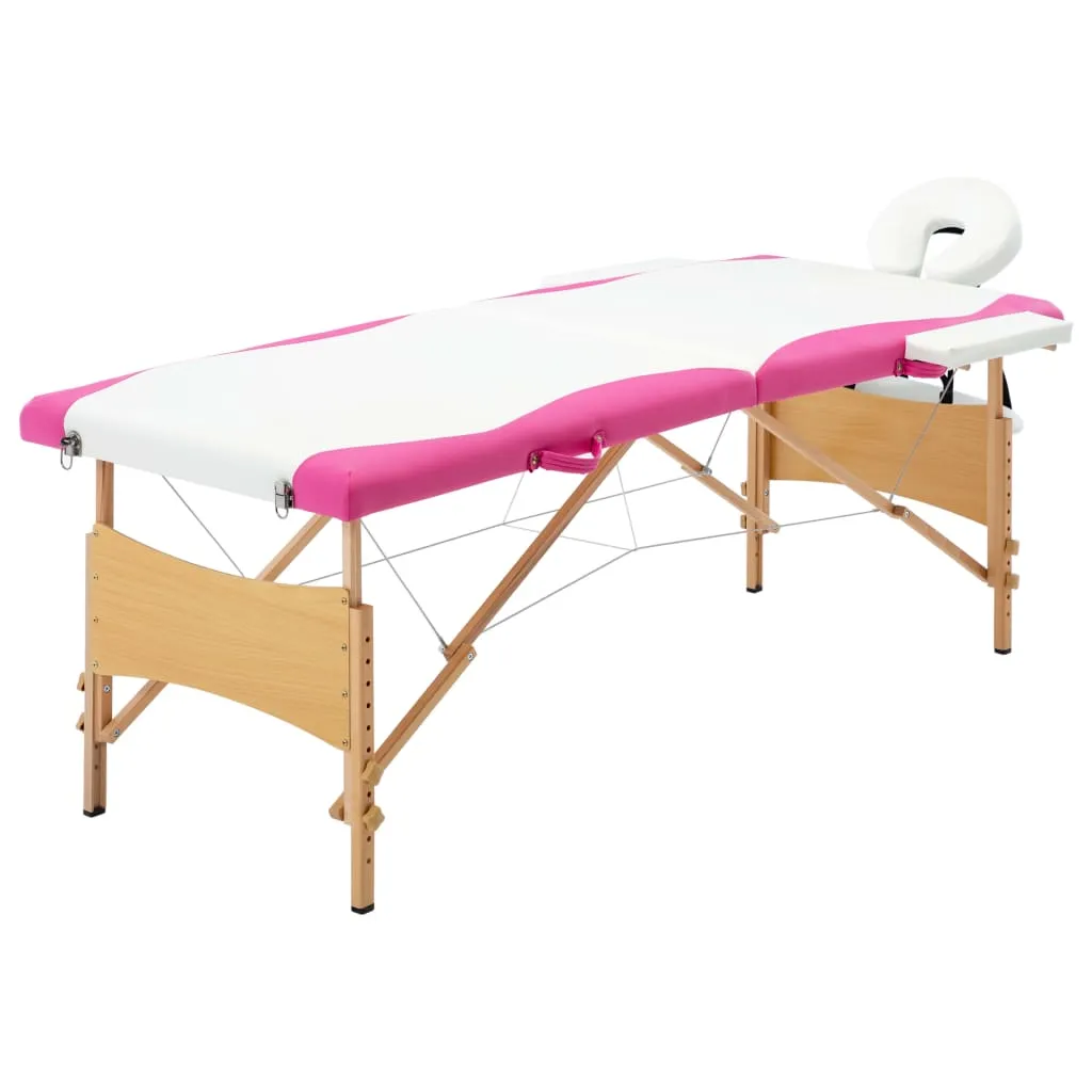Massage Table Foldable Massage Bed Salon Therapy Table 2 Zones Wood
