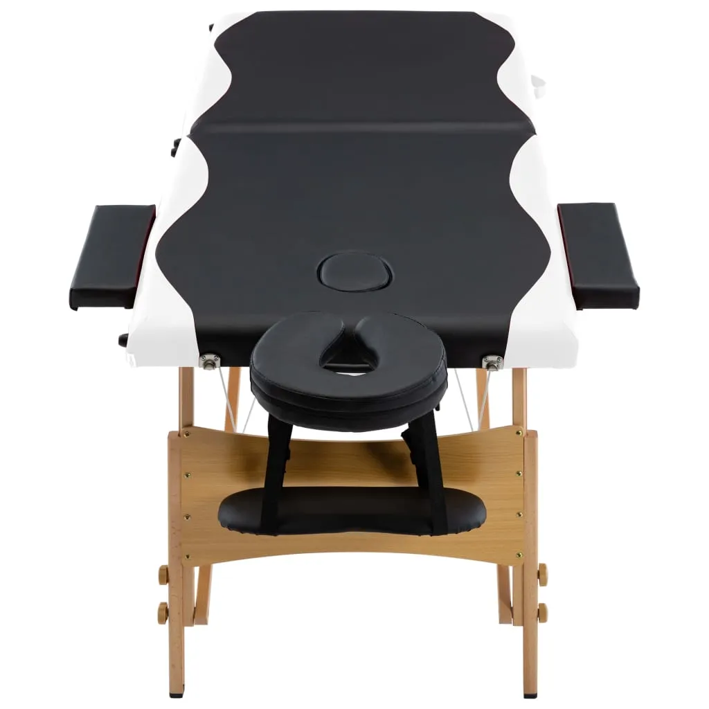 Massage Table Foldable Massage Bed Salon Therapy Table 2 Zones Wood