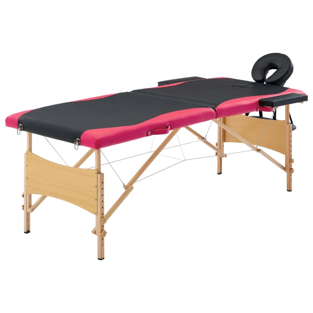 Massage Table Foldable Massage Bed Salon Therapy Table 2 Zones Wood