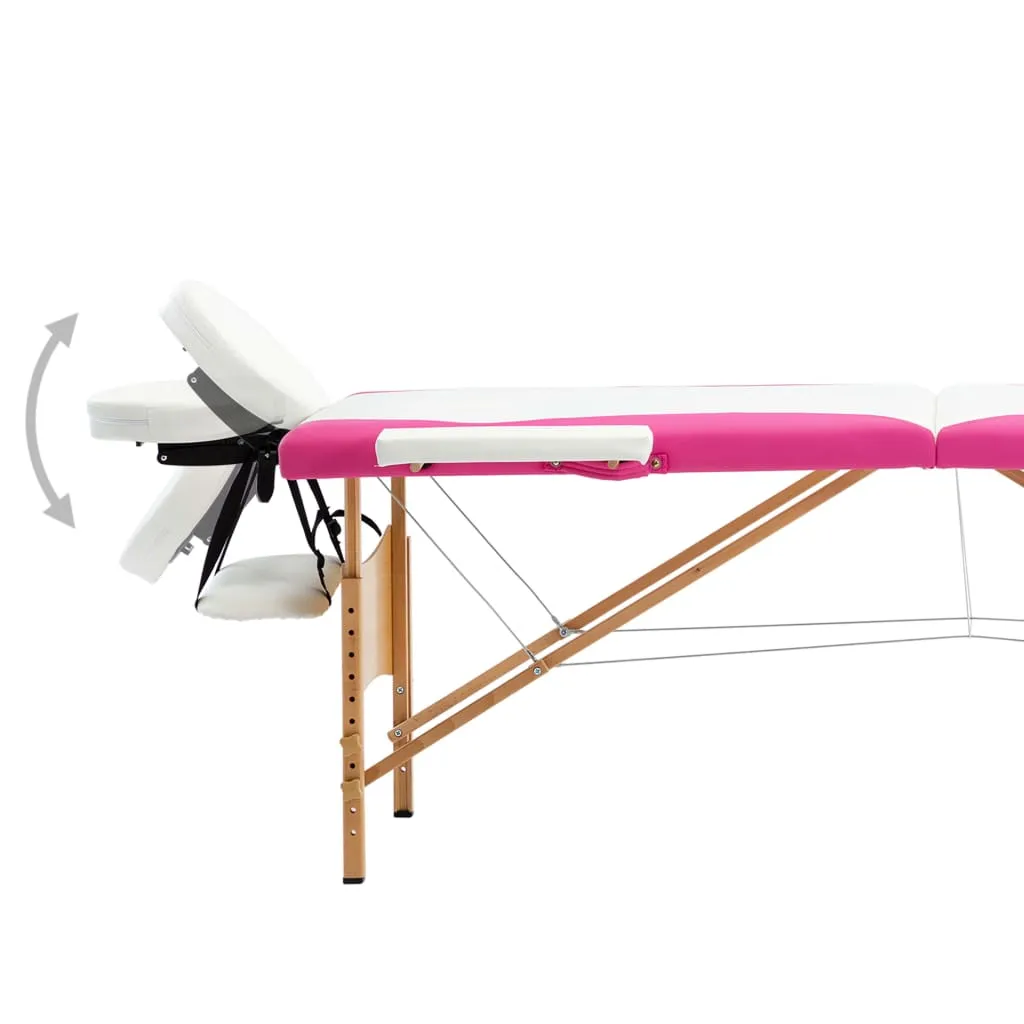 Massage Table Foldable Massage Bed Salon Therapy Table 2 Zones Wood